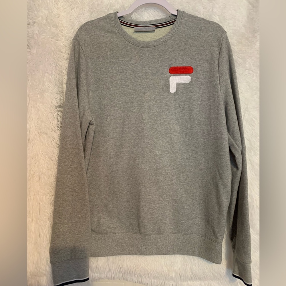 Vintage Fila Sweater Mens Medium Embroidered Pullover Crew Neck